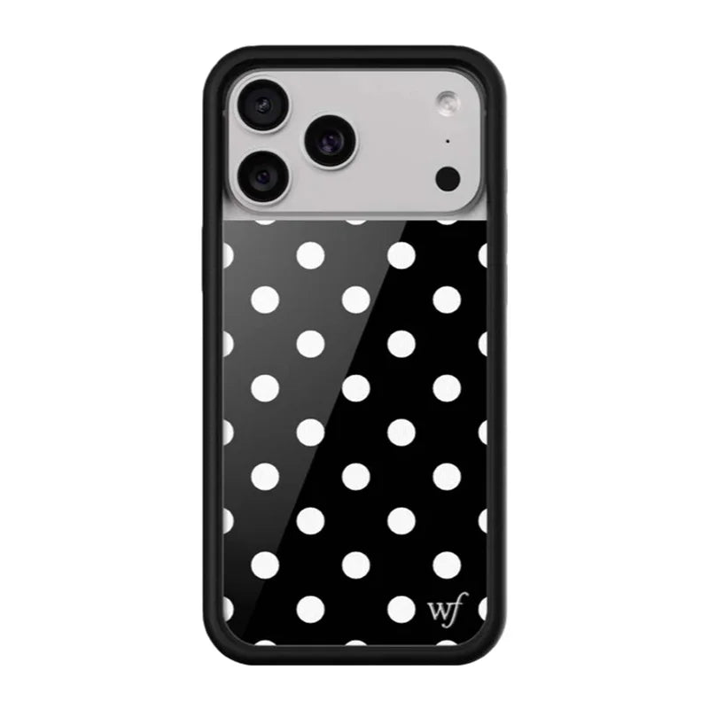 Wildflower 3D Cute Black white brown yellow Polka Dots wf Phone case For iPhone 13 12 14 15 16 17 Pro Max Plus Wave point Cover﻿