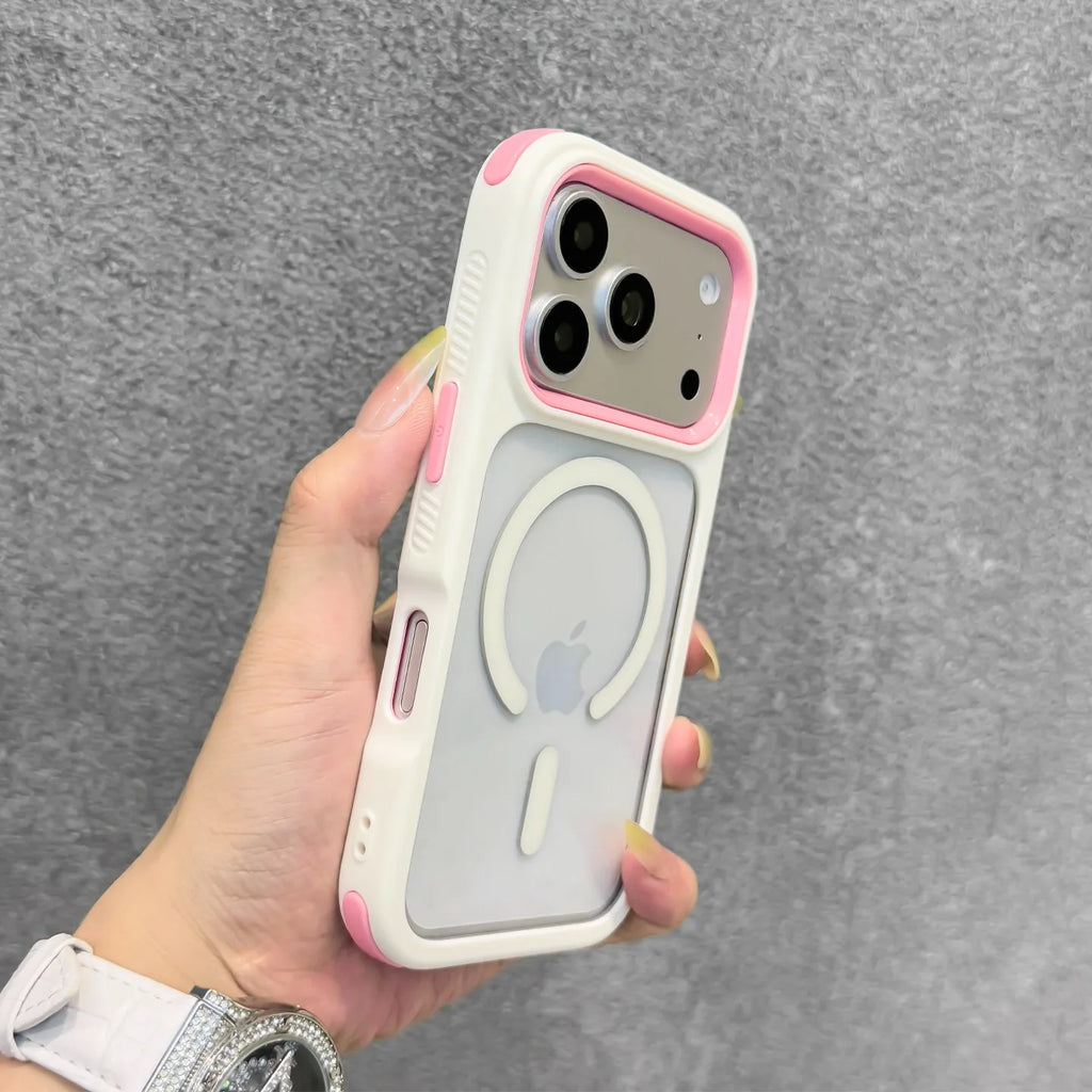 Luxury PC TPU Magnetic 3in1 for Magsafe Phone Case for iPhone 17 16 15 14 Plus 13 12 11 Pro Max 17Pro Transparent Armor Cover