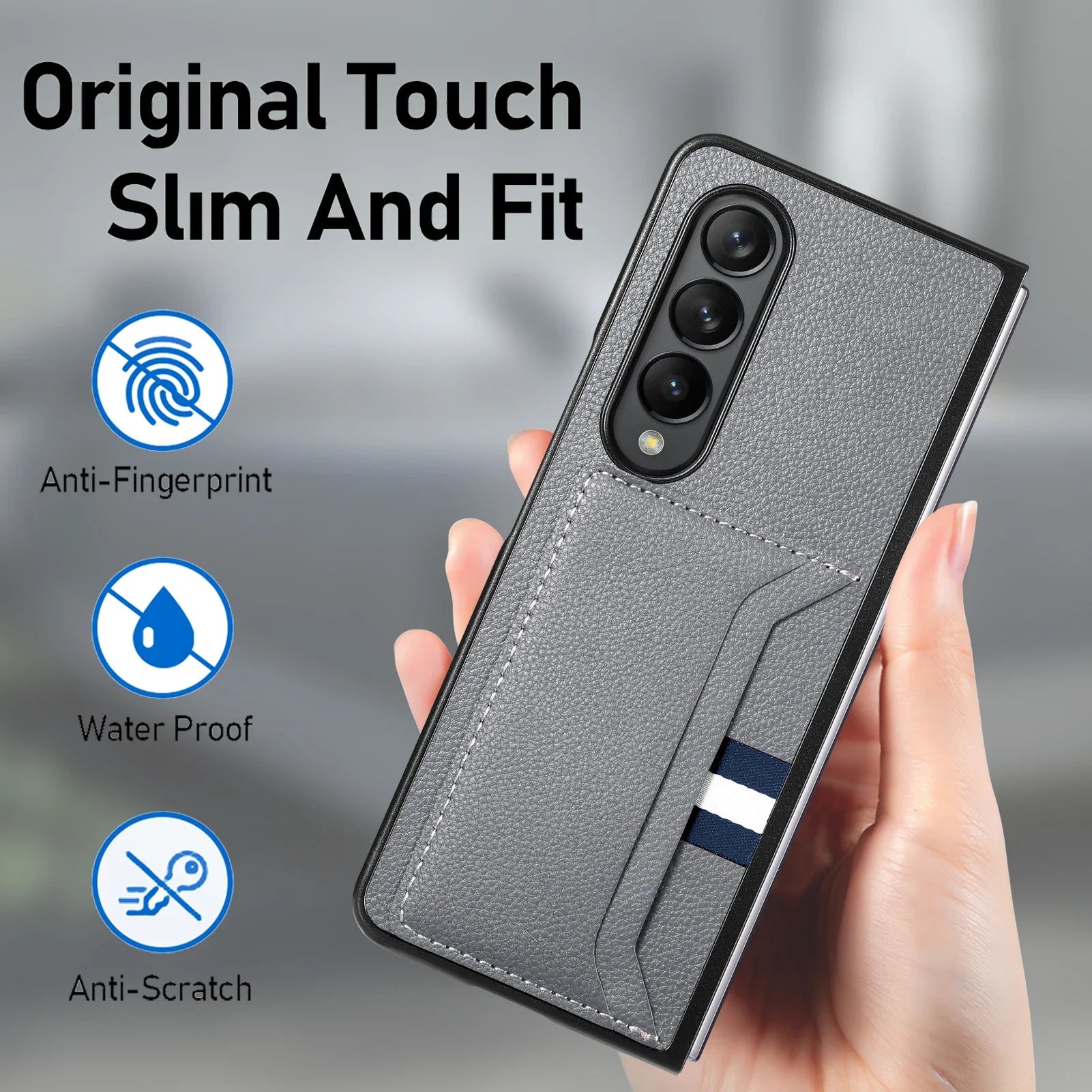 fold7 fold6 Fold4 Fold3 Fold2 fold5 Card Slot Leather Phone Accessories Case for Samsung Galaxy Z Fold 7 6 4 5 5G Fold 3 2