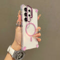 Camera Lens Flip Bracket Stand Case For Samsung Galaxy S23 S24 S25 S22 Ultra Plus FE A56 A36 A26 A16 A17 Magnetic Acrylic Cover