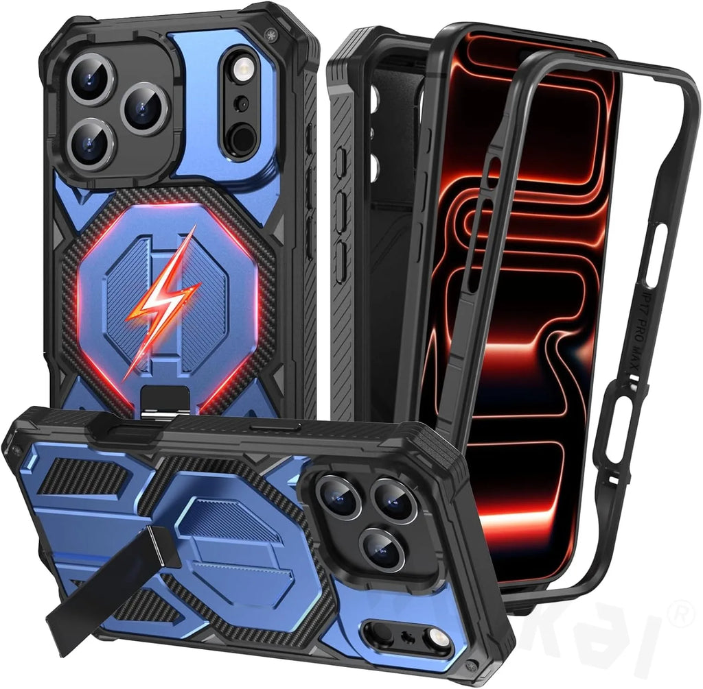 Magnetic Military Case For iPhone 17 Pro Max 16 Pro Max 15 14 Grade Protectio Shockproof Heavy Shock Absorption Protective Cover