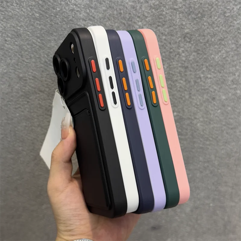 Luxury Soft Silicone Wallet Case For iPhone 17 Air 16E 15 14 Plus 13 12 Mini 11 Pro Max XR XS Shockproof Card Holder Slot Cover