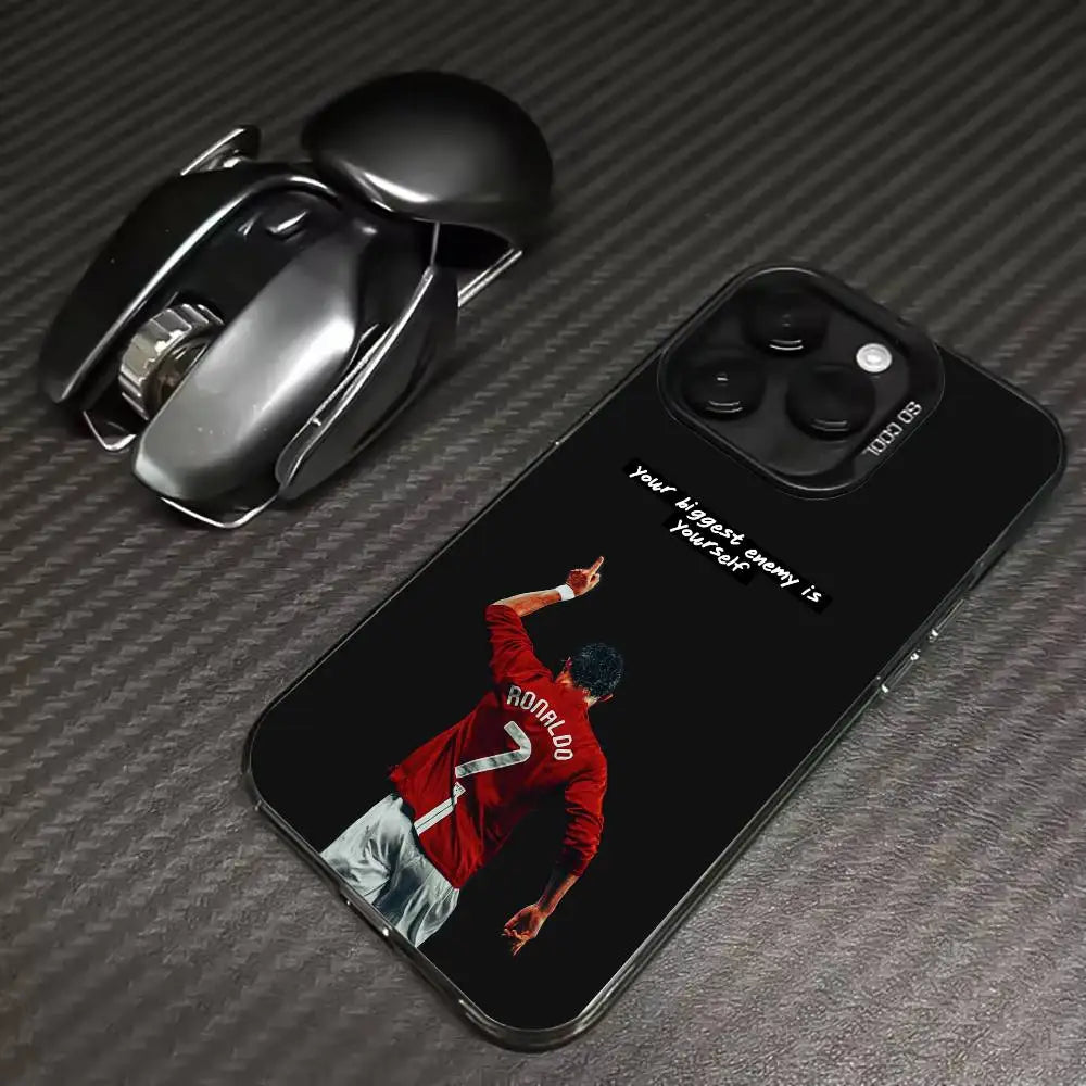 Legendary football star Ronaldo   Phone Case For Gradient Silver Case iPhone 17,16,15,14,12,13,11 Plus,Pro Max,XS