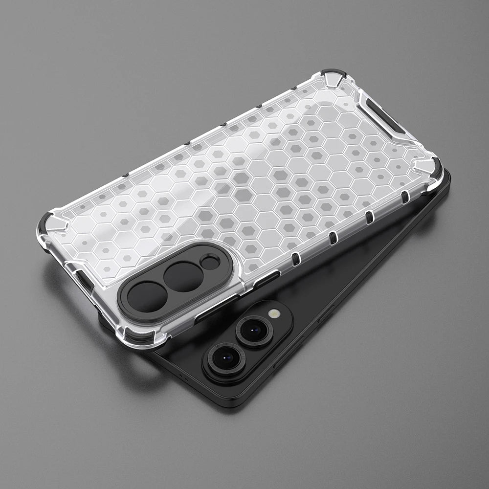 Airbag Shockproof Translucent Back Case For Samsung S25 Edge S24 S23 Ultra Plus A56 A36 A16 A55 A35 A25 A15 A54 Honeycomb Cover