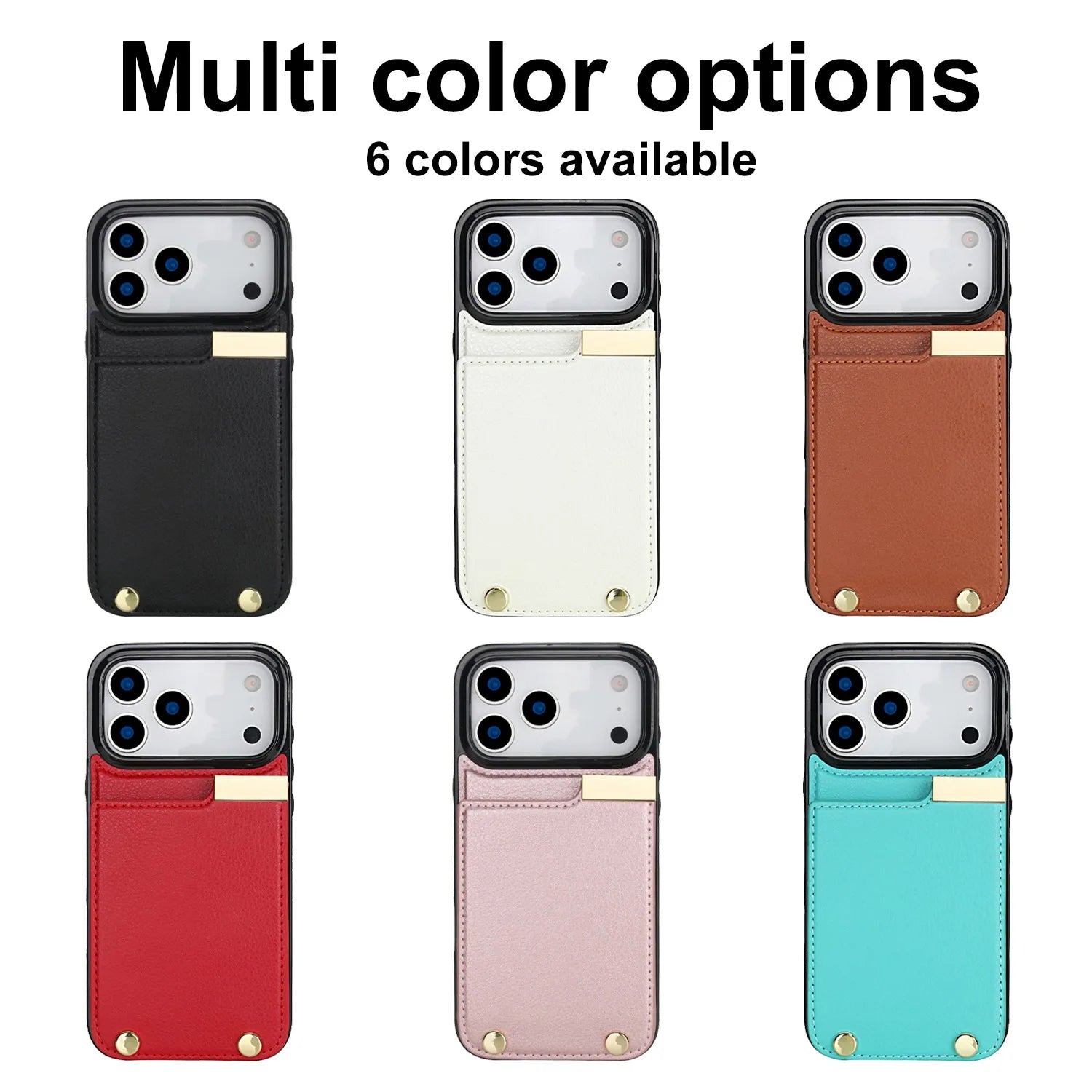 Two Layer Card Pockets Hardware Buckle Leather Case For iPhone 17 11 12 13 14 15 16 Pro Max XR X XS 7 8 Plus 16e 17 Air Cover