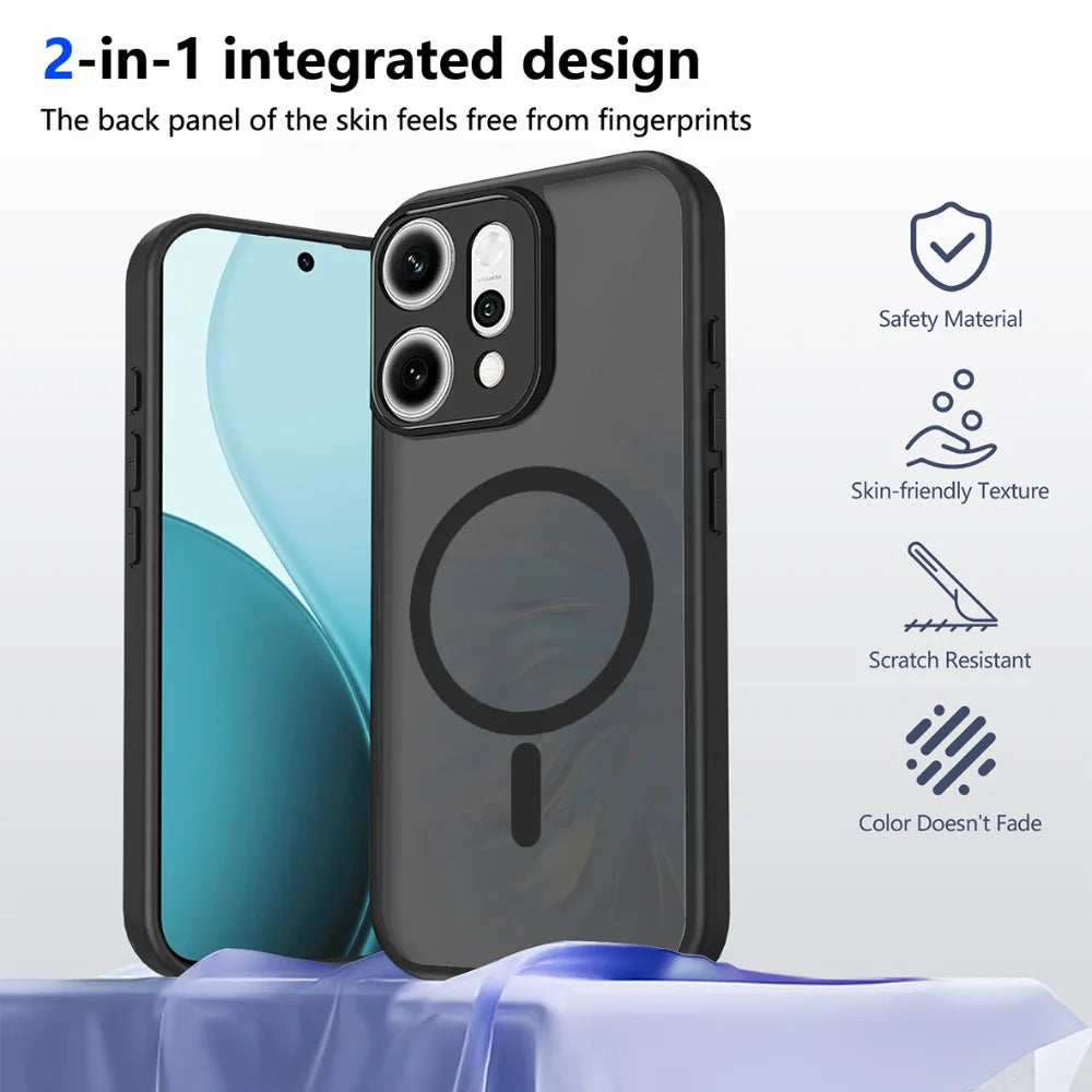 Case For OPPO Reno 15 Pro Max 15F 14F 13F 12F Matte Clear Magnetic Shockproof Cover For OPPO Reno 13  14 15 Pro Mini