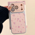 Luxury Ins Flower Large Window Phone Case for iPhone 17 16 Pro Max 14 15 13 Camera Film Protector Shockproof Ultra Slim Cover