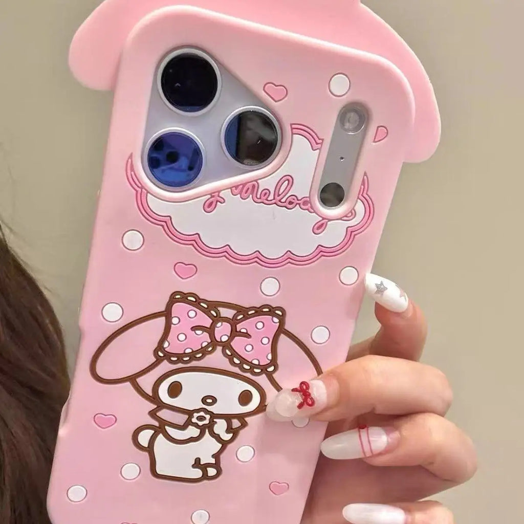 For iPhone 17 16 15 14 13 12 Pro Max 11 6 7 8 Plus 4 5s Phone Case 3D Sanrio My Melody Cartoon Soft Silicone Cover