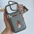 Luxury Card Holder Slot Wallet Photo Pocket Phone Case For iPhone 17 Air 16 15 14 Plus 13 12 11 Pro Max Lens Bracket Matte Cover