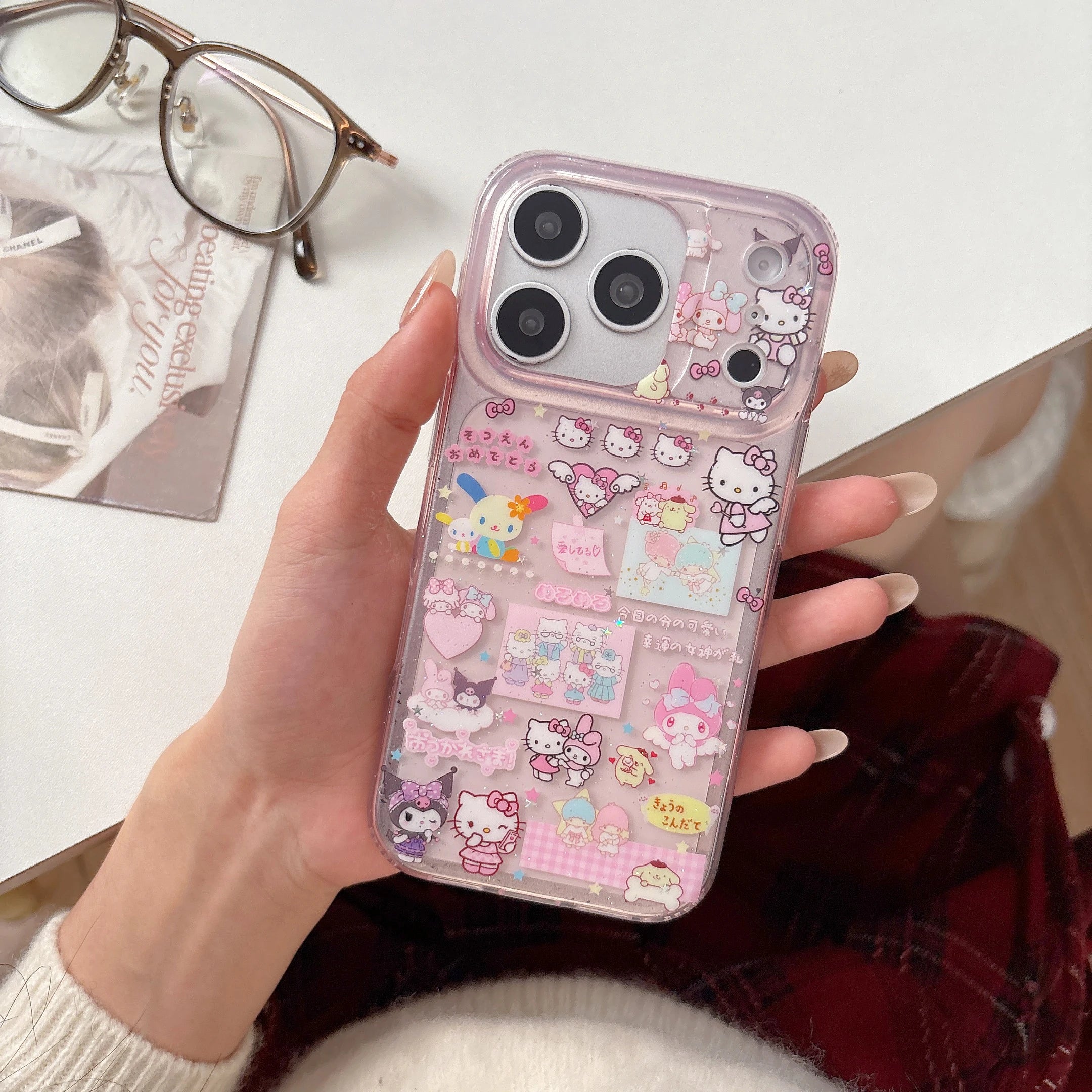 Luxury IMD Sanrio Hellos Kitty Kuromis Melodys Phone Case For iPhone 17 Pro Max 16 Pro 15 Pro 14 Pro Max Shockproof Back Cover