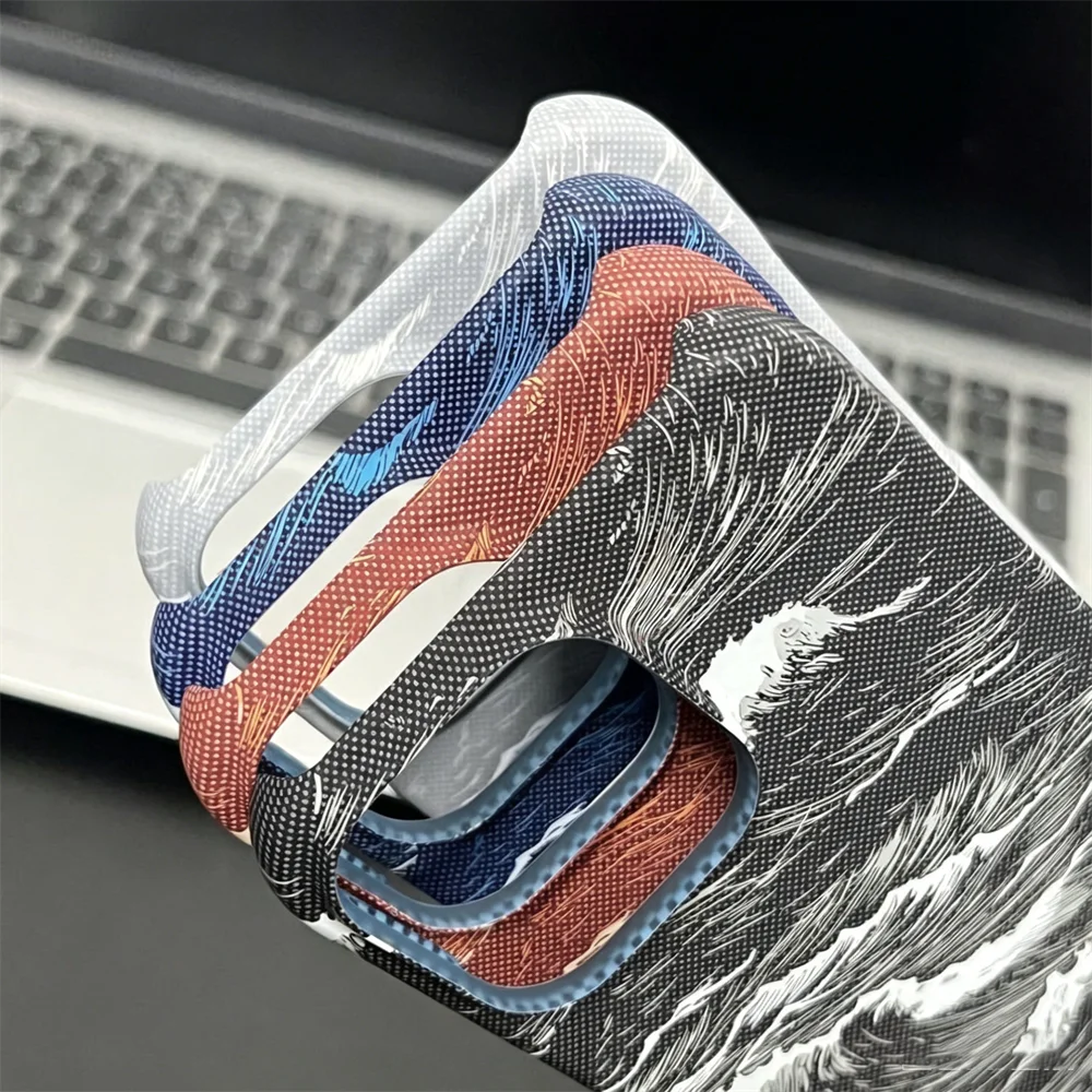 Ultra Thin Frameless Carbon Fiber Texture Magnetic Case For iPhone Air 17 16 15 14 13 Pro Max For Magsafe Hard PC Phone Cover
