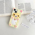 Cute Cartoon 3D Rilakkuma Phone Case For iPhone 17 16 15 14 13 12 11 Pro X XS Max XR 6 7 8 Plus 5 5S SE Key Chain Pendant Cover
