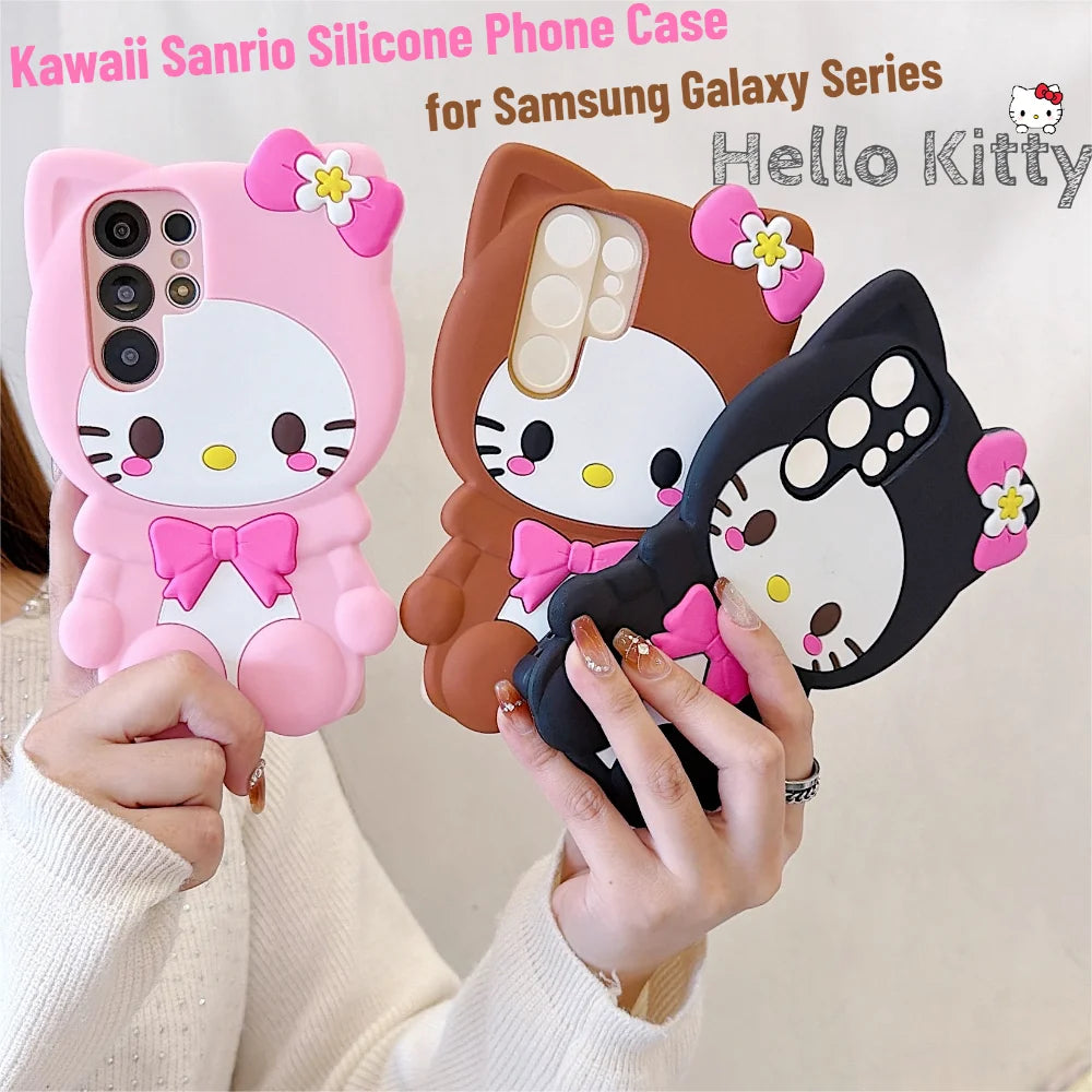 Kawaii Sanrio Hello Kitty Girlish Case For Samsung Galaxy S26 Ultra S25 S24 S23 S22 Plus FE A57 A37 A56 A36 A55 Shockproof Cover