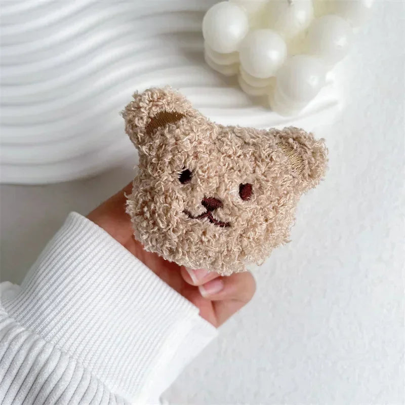 Cute Bear Fur Funny Fluffy Plush Folding Grip Phone Holder for IPhone 15 Samsung Support Tok Socket Pocket Finger Griptok Stand