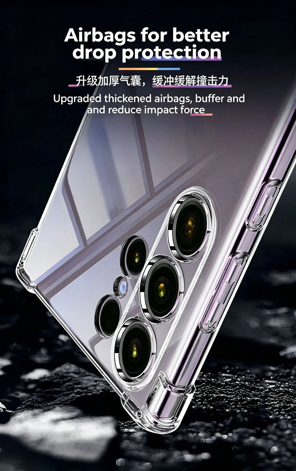 Anti-Drop Airbag Shockproof Case For Samsung Galaxy S26 S25 Edge S24 S23 S21 FE S22 Ultra Plus Clear Silicone Soft Thin Shell