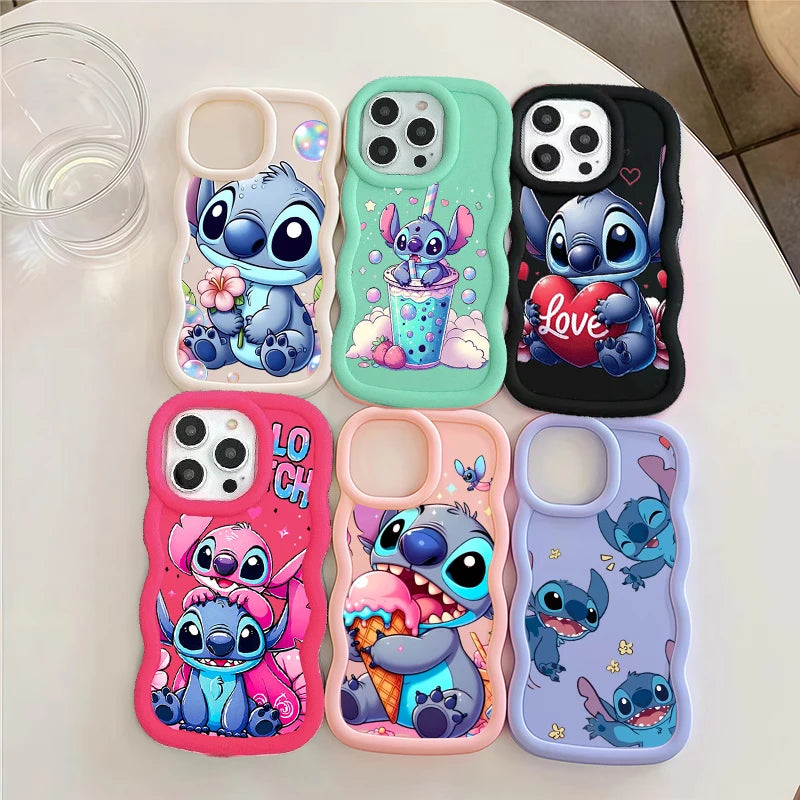 Adorable Stitch Case For Iphone 17 Air 17 Pro Max 16 15 14 13 12 11 Pro Max 16e 14 16 15 Plus 16+ INS Candy Colorful Soft Shell