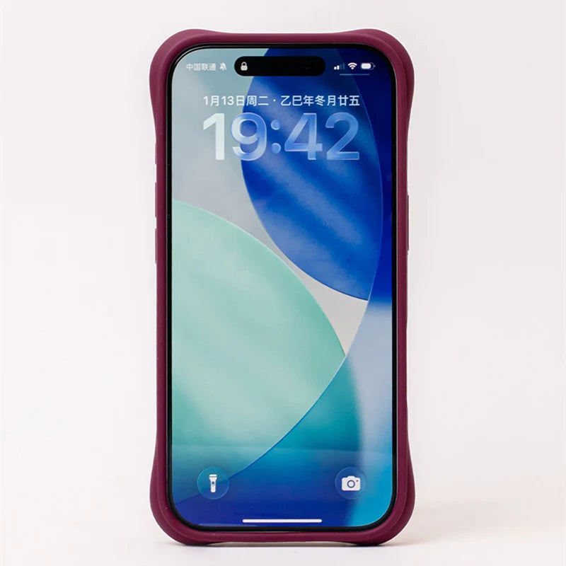 Magnetic 3D Water Ripple Liquid Silicone Protective Case For iPhone 17 17Pro Max 16 15 Solid Color Flocking lining Matte Cover