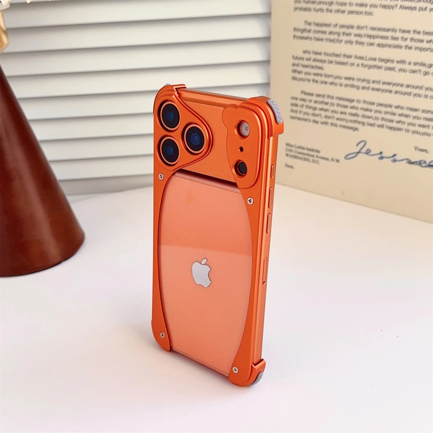 Metal Aluminum Alloy Frame Phone Case For iPhone 17 Pro 17 Pro Max Shockproof Drop-proof Protection Acrylic Transparent Cover