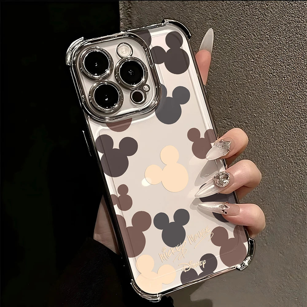 Cute Mickeys Mouses Plating Phone Case For Google Pixel 10a 10 9 8 7 9a 8a 7a Pro XL 5G Anti Fall Airbag