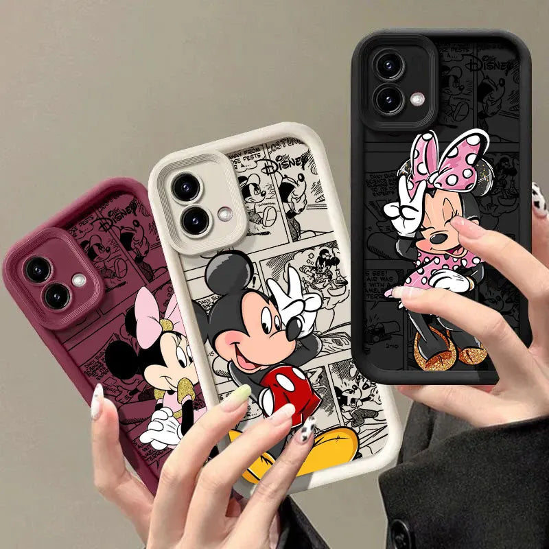 Disney Minnie Mickey Mouse Case for Motorola Moto Edge 70 60 Fusion 50 Pro 40 Neo G06 G56 G86 G85 G84 G75 G56 G53 G30 G14 Cover