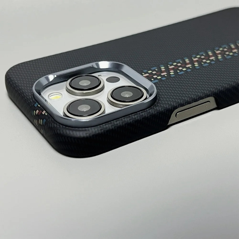 Magnetic Kevlar Texture High Quality Fiber For Magsafe Case For iPhone 17 16 15 14 13 Pro Max Metal Lens Frame Shockproof Cover