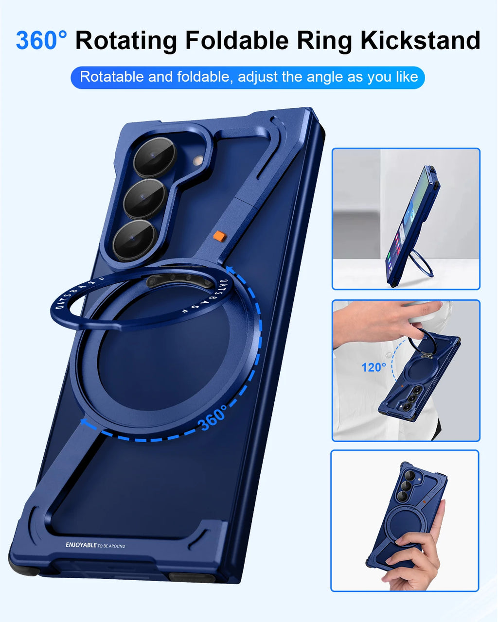 Eary Frame Case for Samsung Galaxy Z Fold 8 7 for Magsafe 360Rotation Magnetic Stand Metal Phone Case Shockproof Protector Cover