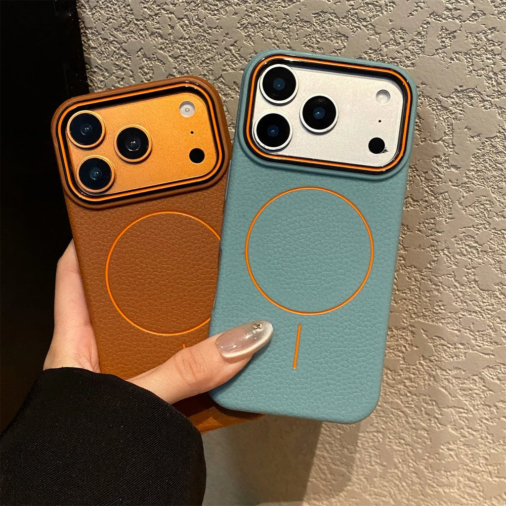 Luxury Wireless Charging Magnetic Cortex Phone Case For iPhone 11 12 13 14 15 16 17 Pro Max Plus AIr Magsafe Bumper Cover