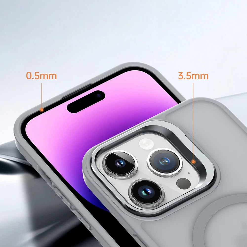 Shockproof Armor Matte Case For iPhone 17 16 15 14 13 12 11 Pro Max 16Pro iPhone16 Magsafe Mag Safe Wireless Charge Stand Cover