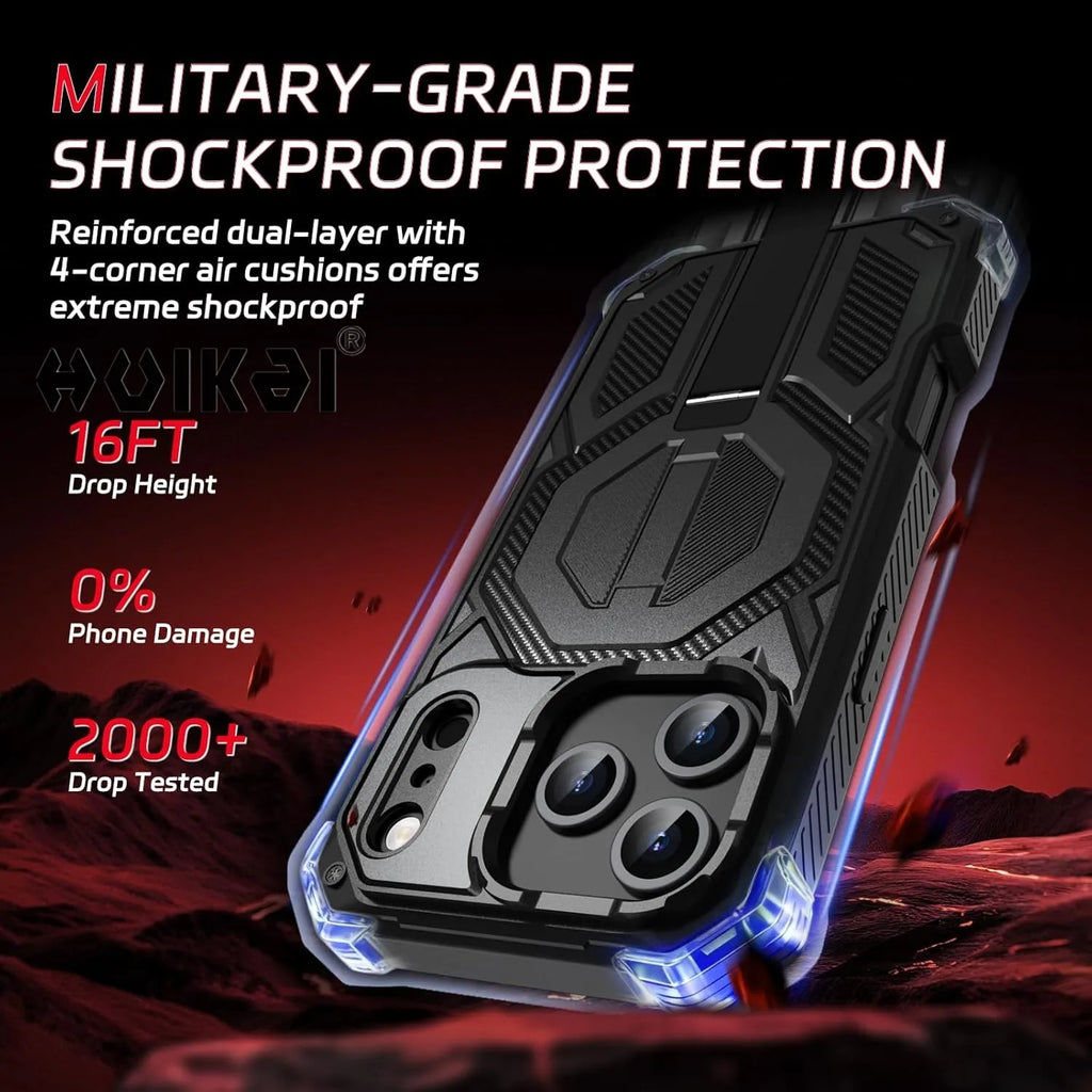 Magnetic Military Case For iPhone 17 Pro Max 16 Pro Max 15 14 Grade Protectio Shockproof Heavy Shock Absorption Protective Cover