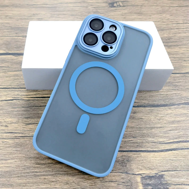 Luxury Matte Case For iPhone 17 16 15 14 13 12 11 Pro Max iPhone15 iPhone14 iPhone13 for Magsafe Magnetic Anti-Fingerprint Cover