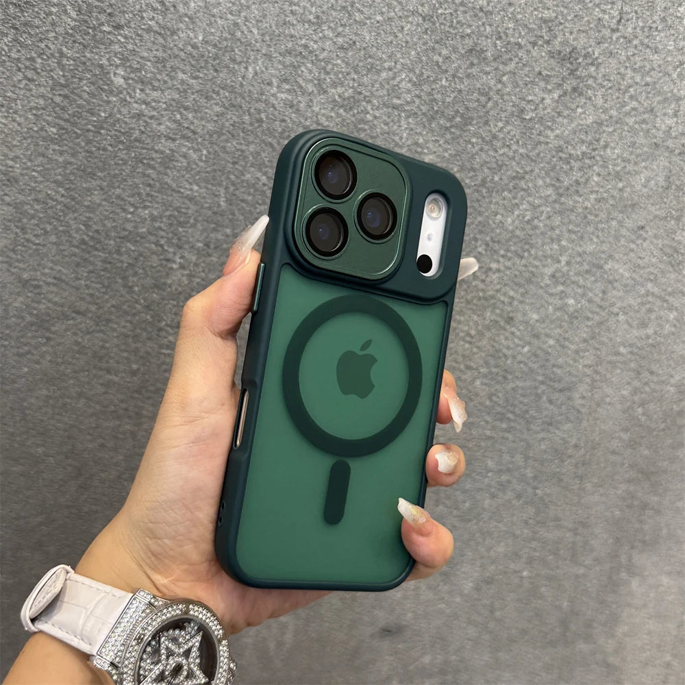 Luxury Magnetic Translucent Bumper Case For iPhone 17 16 15 14 13 12 Pro Max 16 Plus 17Pro 17 Air For Magsafe Matte Armor Cover