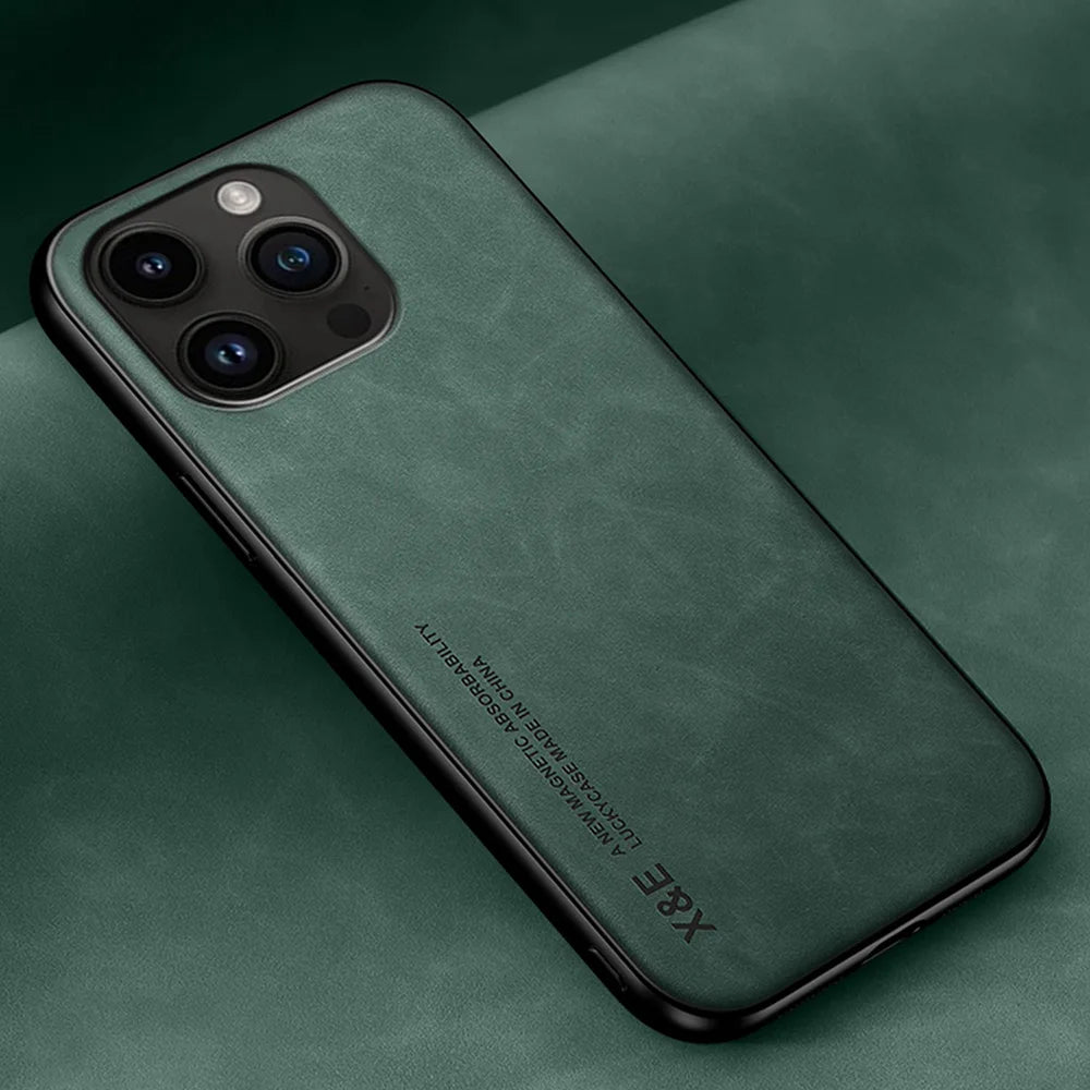 Luxury Genuine Leather+Magnetic Case For iPhone 11 Pro Max X XS XR 7 8 Plus 10 SE 2020 2022 Soft Shell Cover Skin Mask Women Men