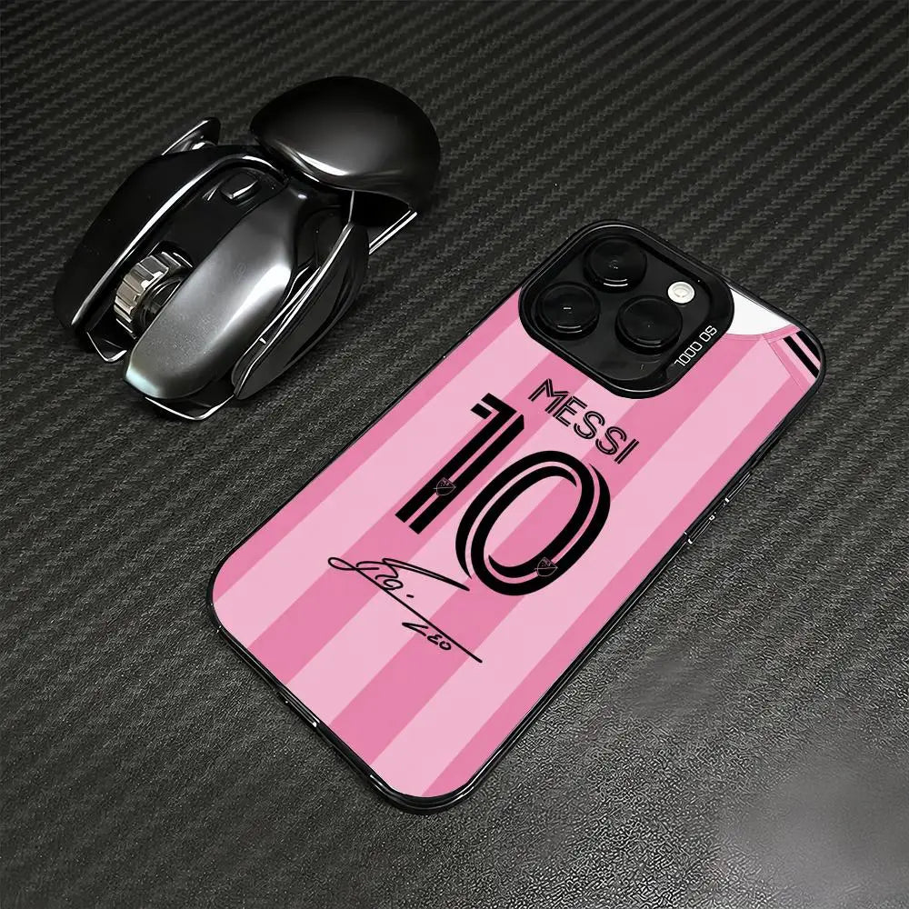 1 Football Star Messi #10 Logo Phone Case iPhone 11/12/13/14/15/16/17 Pro Max Aurora TPU Case Shockproof Slim Stylish Cover