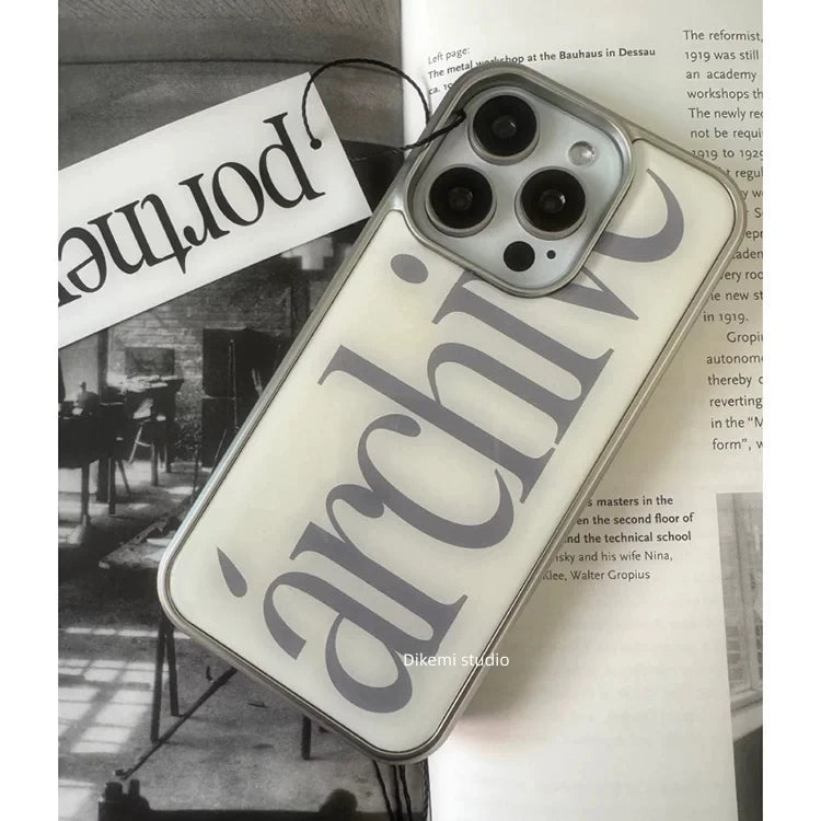 Minimalist And Personalized Letter Archive Simple Phone Case for iPhone 17AIR 16 15 14 13 12 11 PRO MAX PLUS Y2K Drop Glue Cover