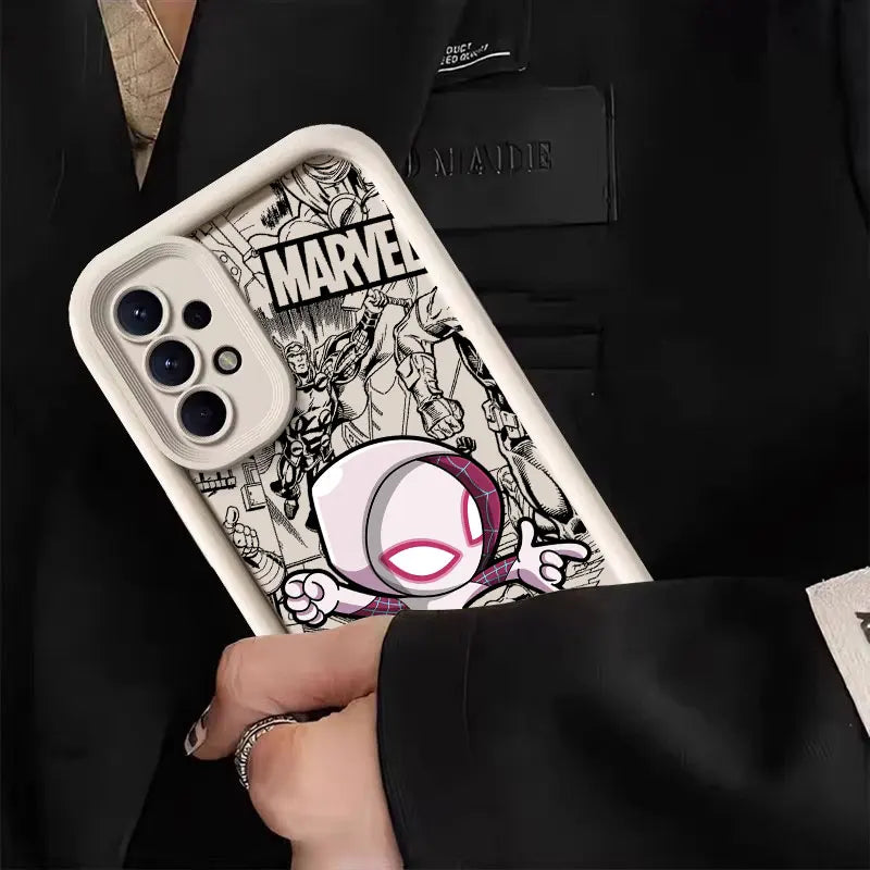 Marvel Spiderman Gwen Case For Samsung Galaxy A57 A56 5G A37 A36 A17 A07 A26 A16 A06 A55 A52 A14 A73 A34 Ironman Silicone Cover
