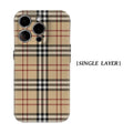 CaseLumi Matte Bumper For Magsafe Case For iPhone 17 16 15 14 Plus 13 Pro Max Shockproof Hard PC Brown Cloth Pattern Cover