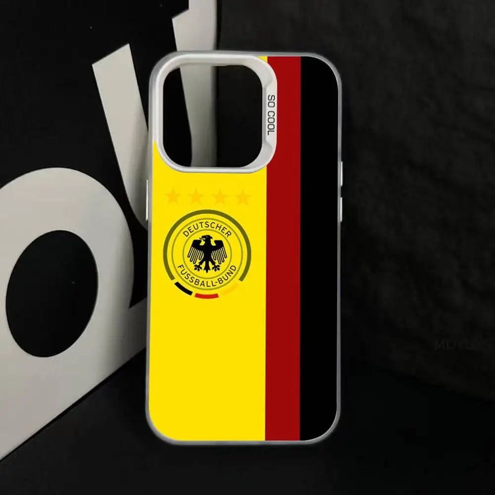 German Flag Phone Case For IPhone 17 16 15 14 13 12 11 Pro Max Plus Color Shockproof Back Silver Cover