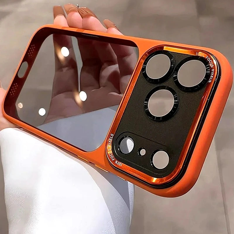 Luxury Orange Phone Case for IPhone 17 Air 16 15 14 13 12 Pro Max Plus 17Air 17Pro 16Pro IPones Clear Shockproof Bumper Cover