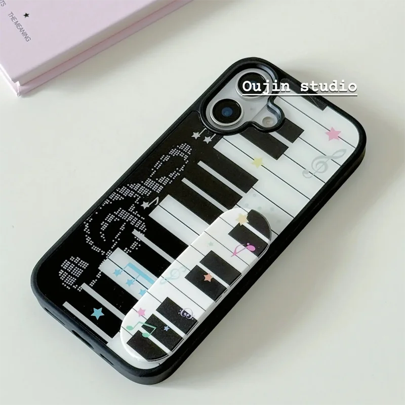 Korean Stars Minimalist Music Theory Piano Keys Phone Case For iPhone 17 AIR 16 15 14 13 12 11 PRO MAX 7 8 PLUS Dustproof Cover