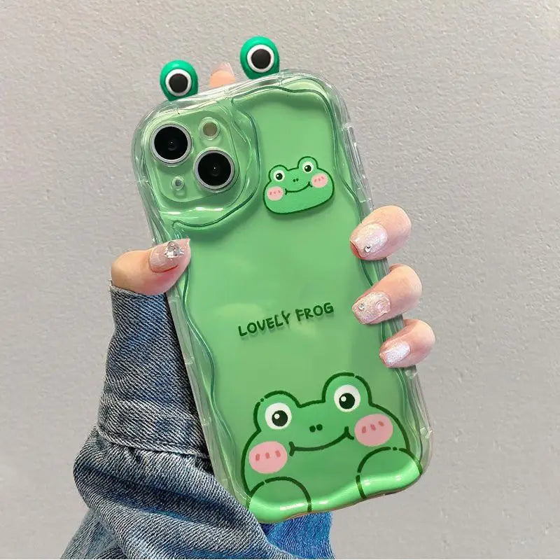 3D Cute Rabbit Bear Frog Cat Ear Doll Case For Samsung Galaxy A15 A54 A21S A22 A23 A24 A31 A32 A33 A34 S24 Plus Ultra CoverDoll