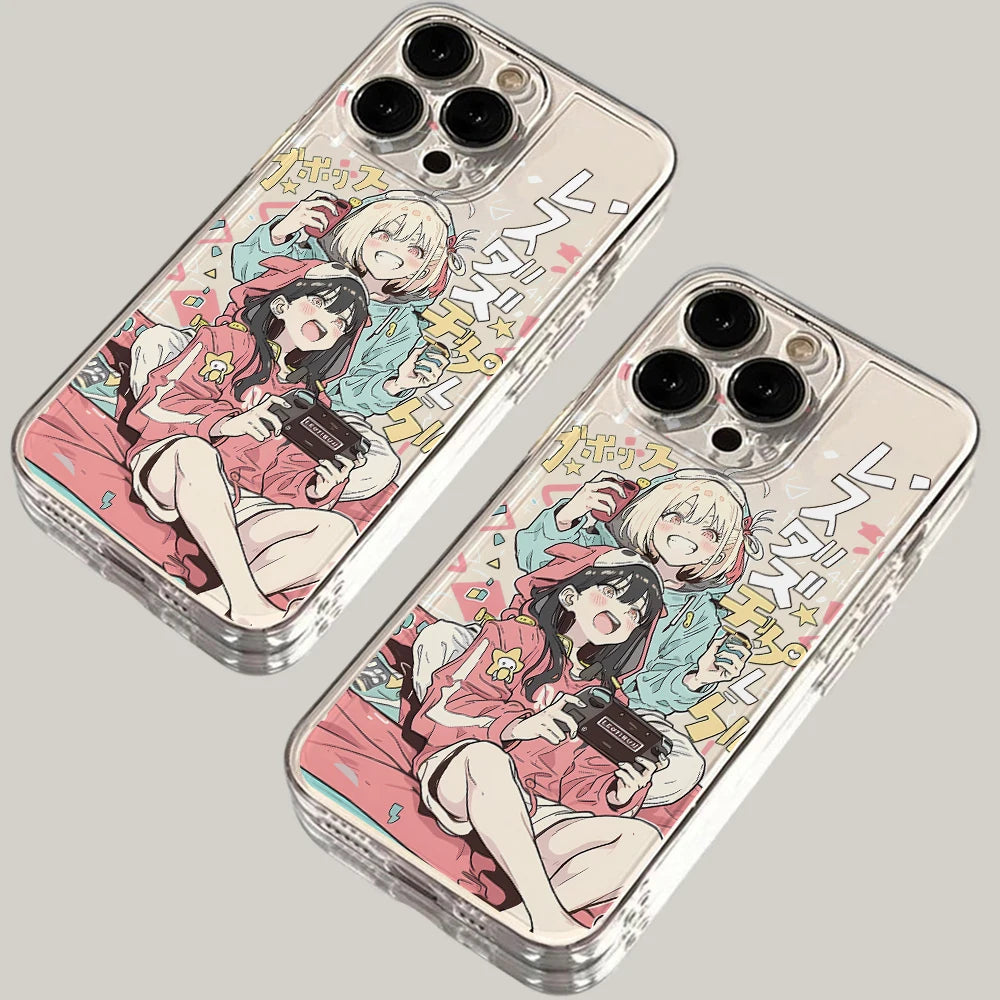 Anime Girl Lycoris Recoil Phone Case for Samsung Galaxy S25 S24 S23 S22 S21 S20 S10 FE Ultra Plus 5G Note 20 10 Pro Clear Cover