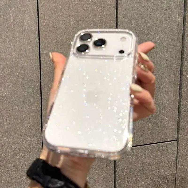 Luxury Bling Glitter Clear Case For iPhone 17 Air 16 15 14 13 12 11 ProMax 7 8 Plus X XS XR SE Shockproof Transparent Soft Cover