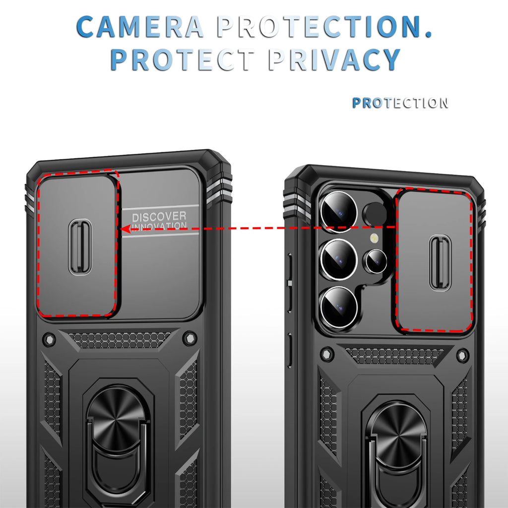360 Full Protection Phone Case For Samsung Galaxy S25 S24 S23 Ultra Plus S25 Edge S24FE Case Armor Car Magnet Ring Stand Cover