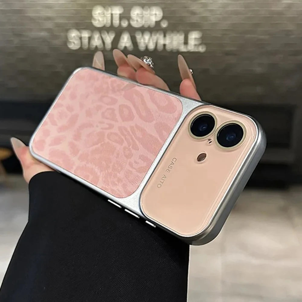 Luxury Leopard Pattern Phone Case For iPhone 17 16 15 14 Pro Max 17Pro Glass Camera Protection Cases For iPhone17 Pro Max Cover