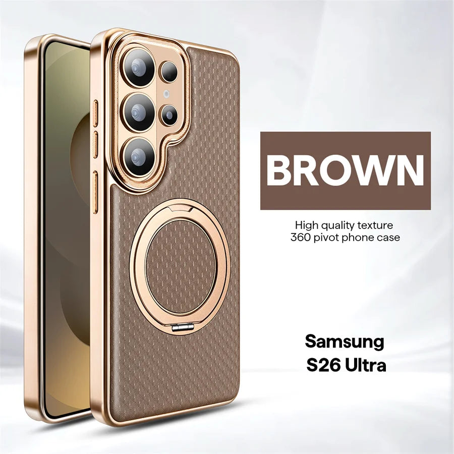 senior leather support Magnetic Loop Wireless Case For Samsung Galaxy S25 S24 S23 plus S26 Ultra Case S26 S25 Ultra Case