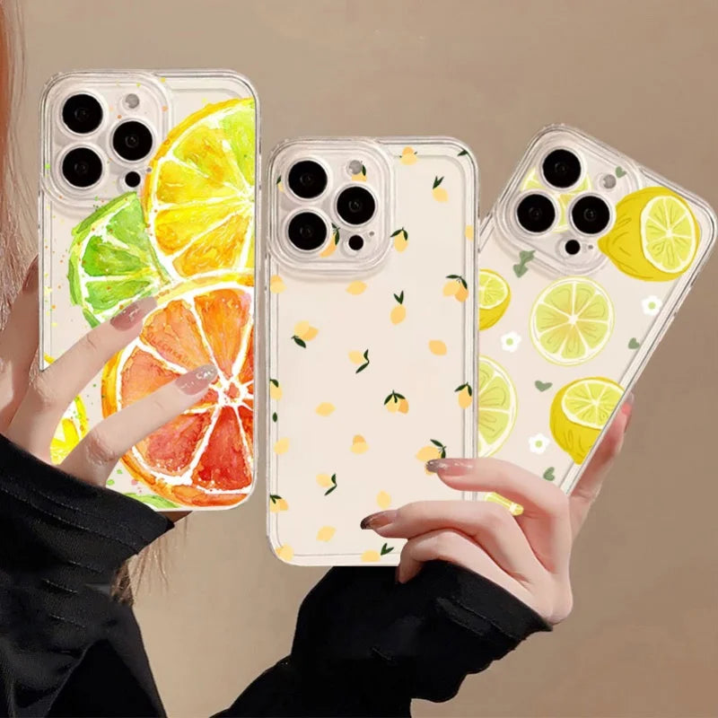Summer Lemon Fruit Phone Case For OPPO Reno 15F 15 14 13 12 11 F Pro 10 9 8 7 6 5 4 Pro Plus 5G 8T Clear Transparent Casing