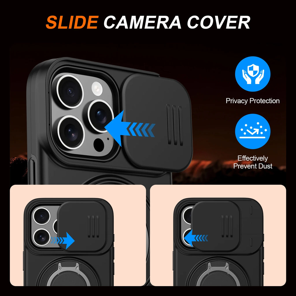 Slide Lens Protective Rugged Case for Iphone 16 Pro Max 17 Pro Iphone17 Iphone16 Dual Layer Best Protection Cover