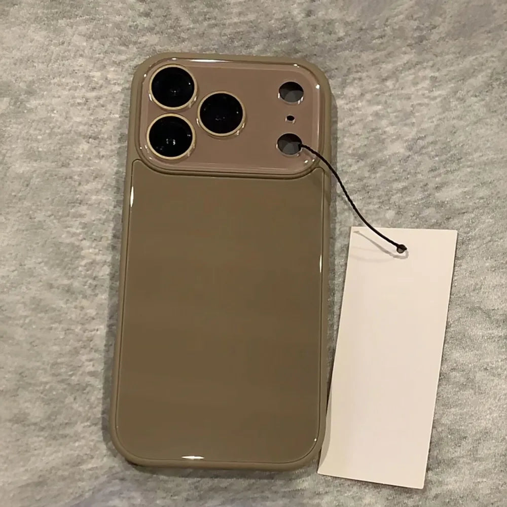 Fashion Candy Solid Color Hard Case for iPhone 14 15 16 17 Pro Max 12 11 13 Tempered Glass Lens Protector Shockproof Back Cover