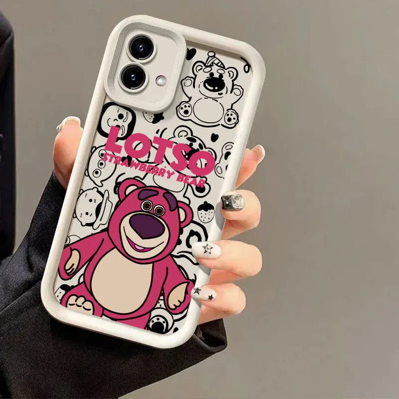 Lotso Strawberry Bear Phone Case for Motorola Moto G06 G56 G86 G96 G100 5G Edge 60 70 Fusion 50 Pro 40 Neo G85 G84 G75 G53 Cover