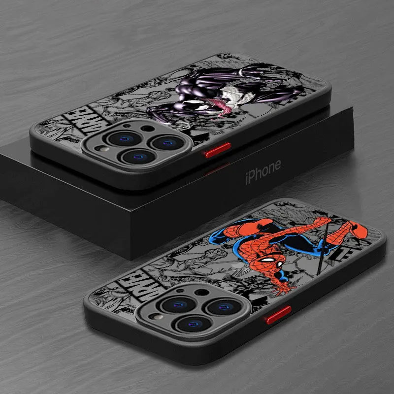 Cool Marvel Spider Man Venom Phone Case For iPhone 17 16 15 Pro Max Case 14 13 12 11 Pro Max 16e 17e Air XS XR X 7 8 Plus Cover